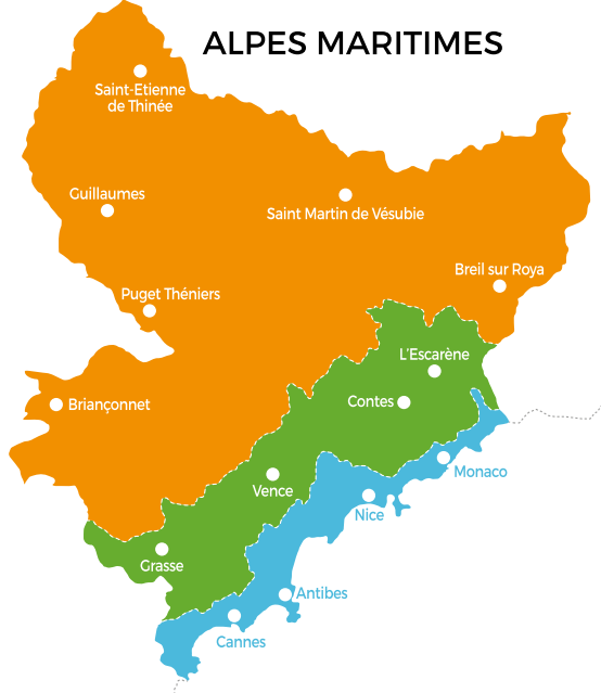 Carte des Alpes Maritimes